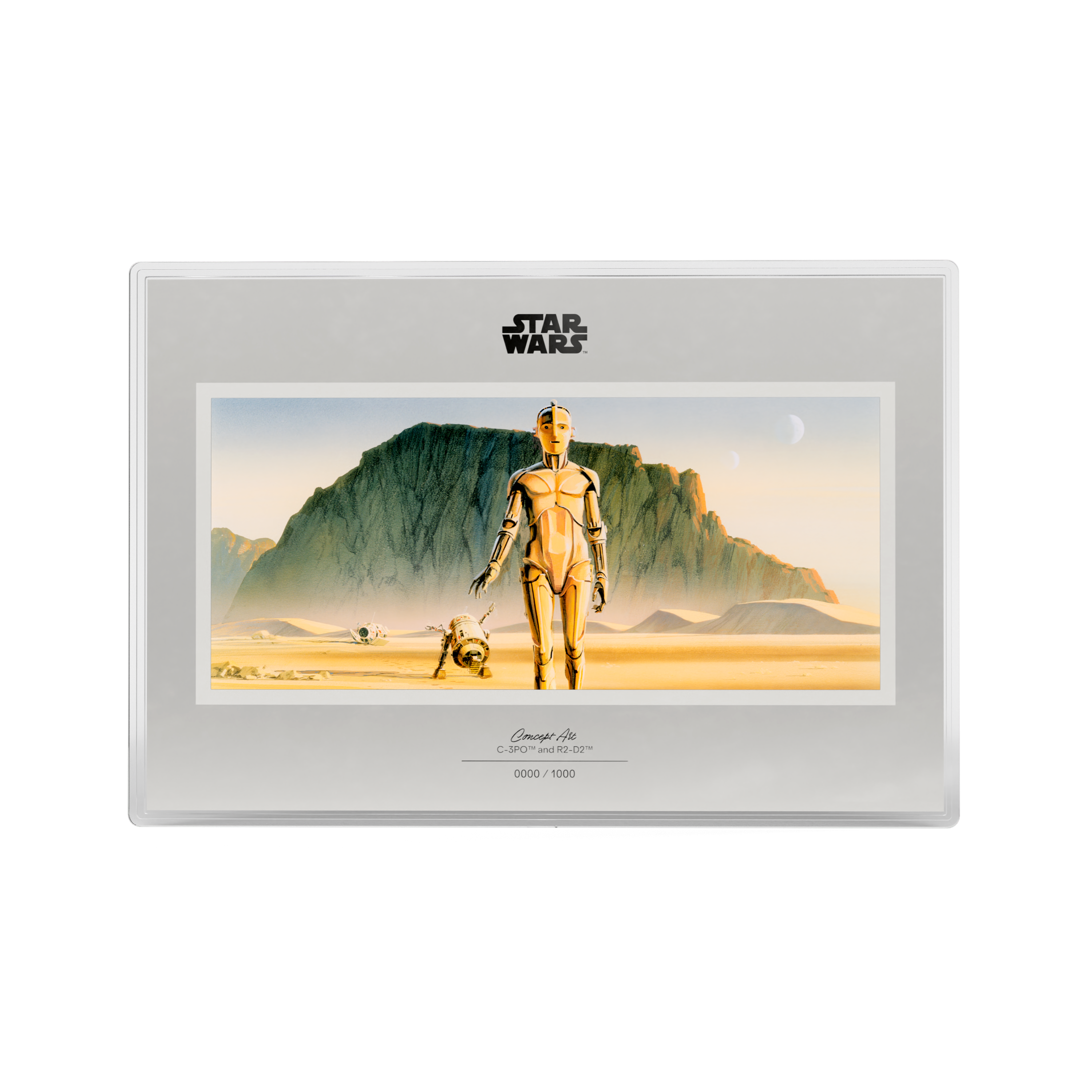 2026 $2 Star Wars™ Concept Art: C-3PO and R2-D2 - Pure Silver Foil