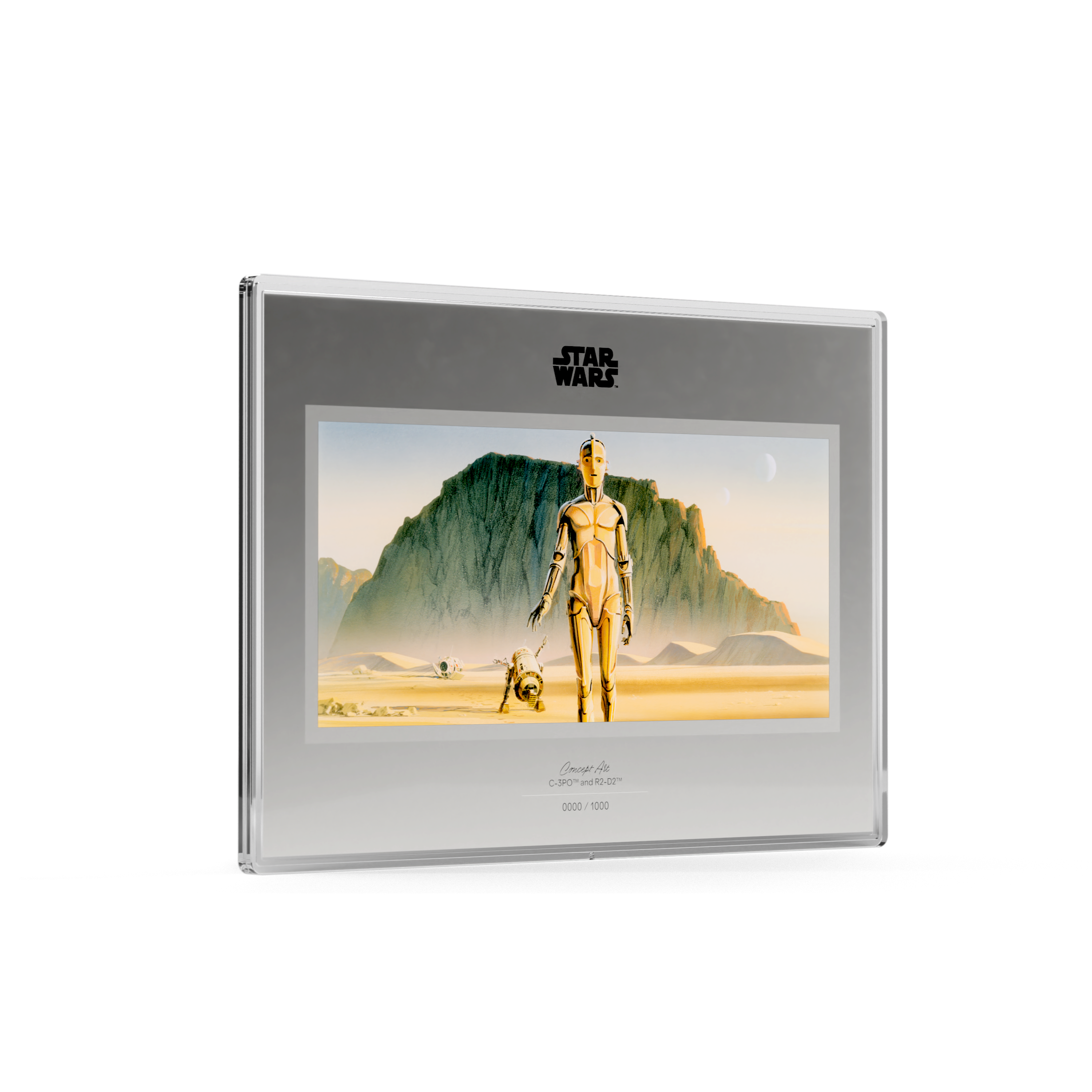 2026 $2 Star Wars™ Concept Art: C-3PO and R2-D2 - Pure Silver Foil
