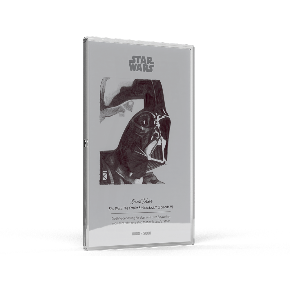 2026 $1 Star Wars Sketch Art: Darth Vader - Pure Silver Foil