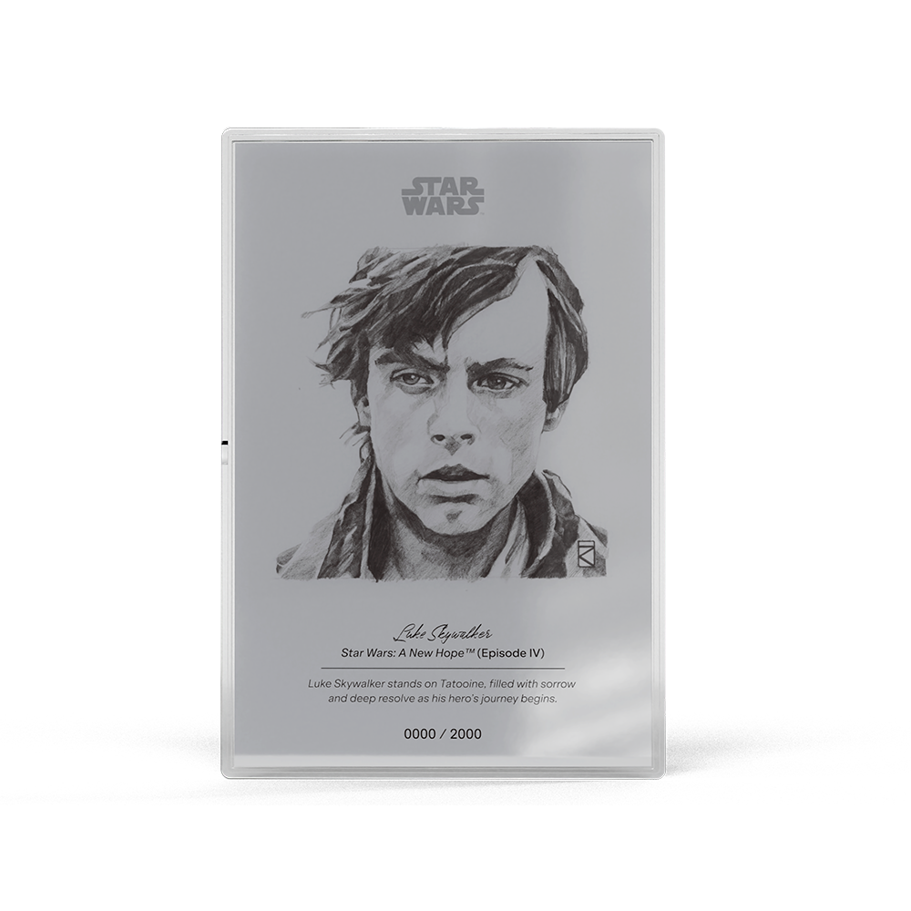 2026 $1 Star Wars Sketch Art: Luke Skywalker - Pure Silver Foil