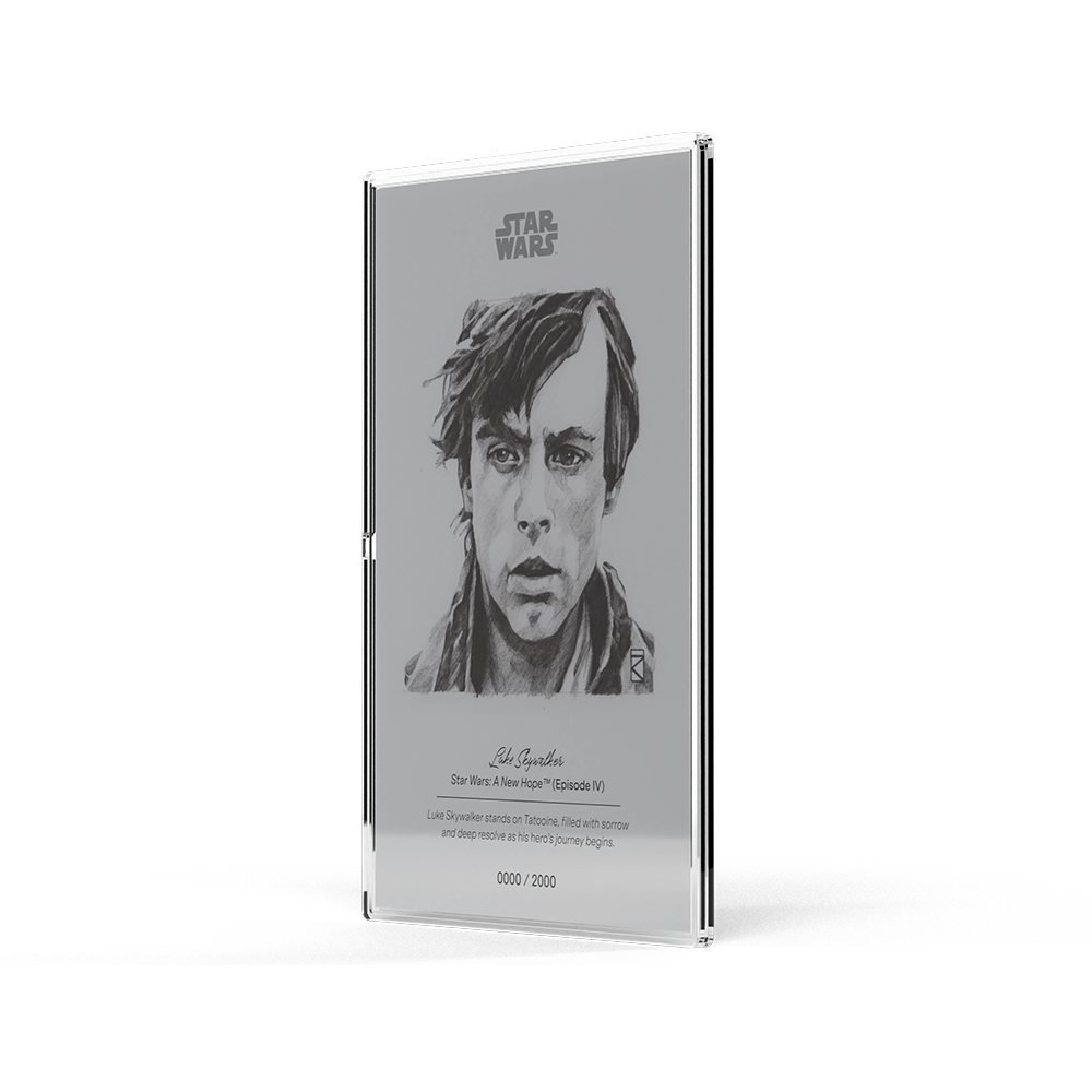 2026 $1 Star Wars Sketch Art: Luke Skywalker - Pure Silver Foil