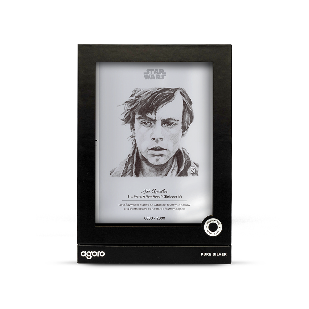 2026 $1 Star Wars Sketch Art: Luke Skywalker - Pure Silver Foil