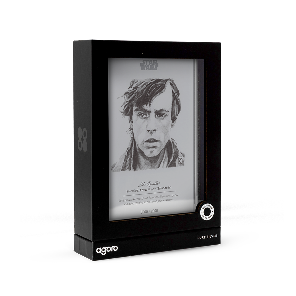 2026 $1 Star Wars Sketch Art: Luke Skywalker - Pure Silver Foil