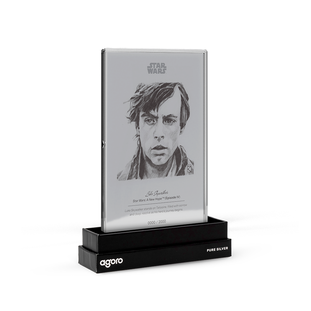 2026 $1 Star Wars Sketch Art: Luke Skywalker - Pure Silver Foil