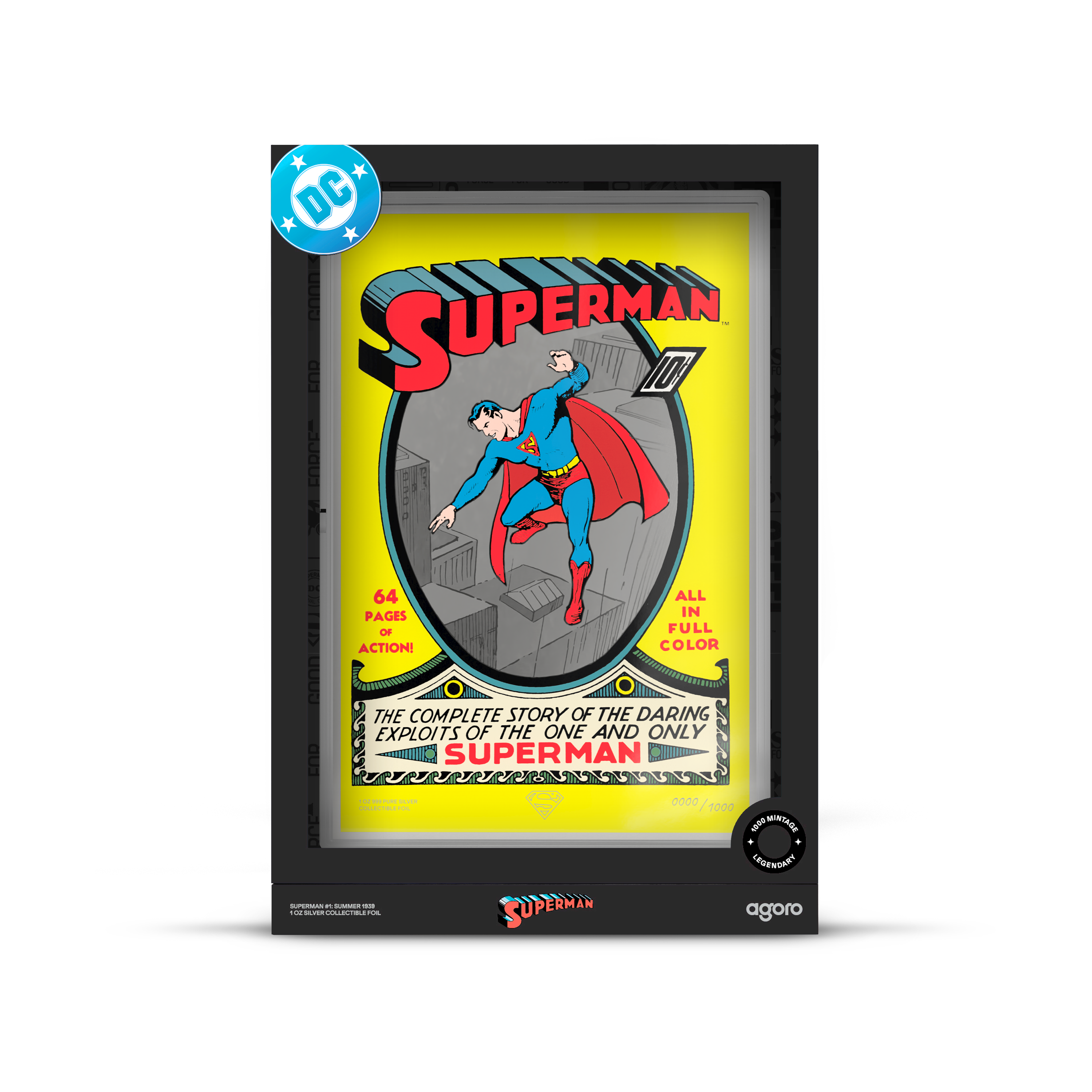 2026 $2 Superman Comic Covers Superman #1: Summer 1939 - Pure Silver Foil