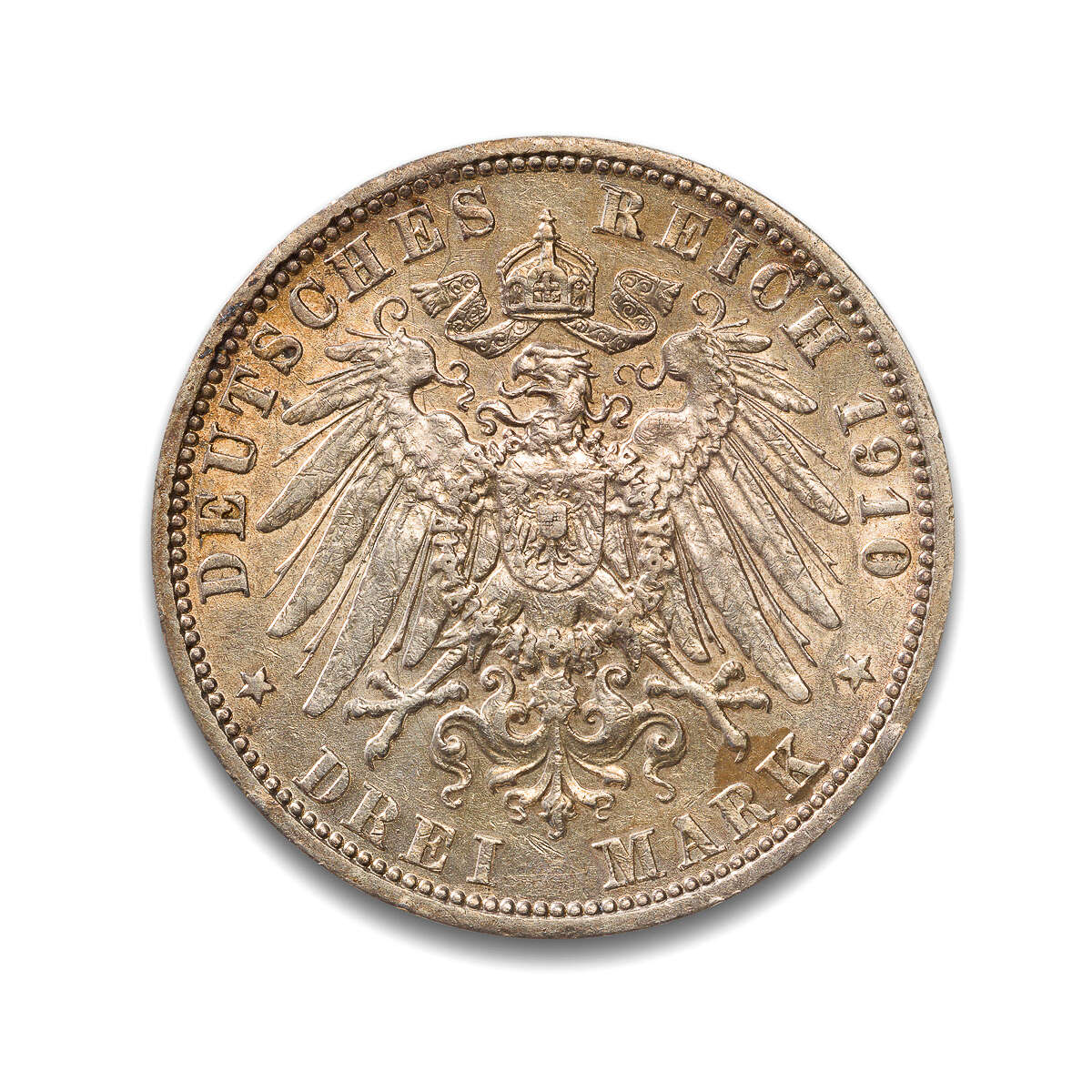 Germany 3 Mark 1910A AU-50