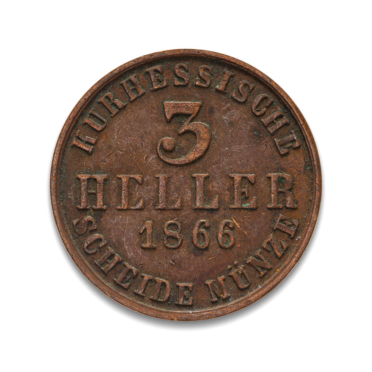 Germany 3 Heller 1866 MS-60