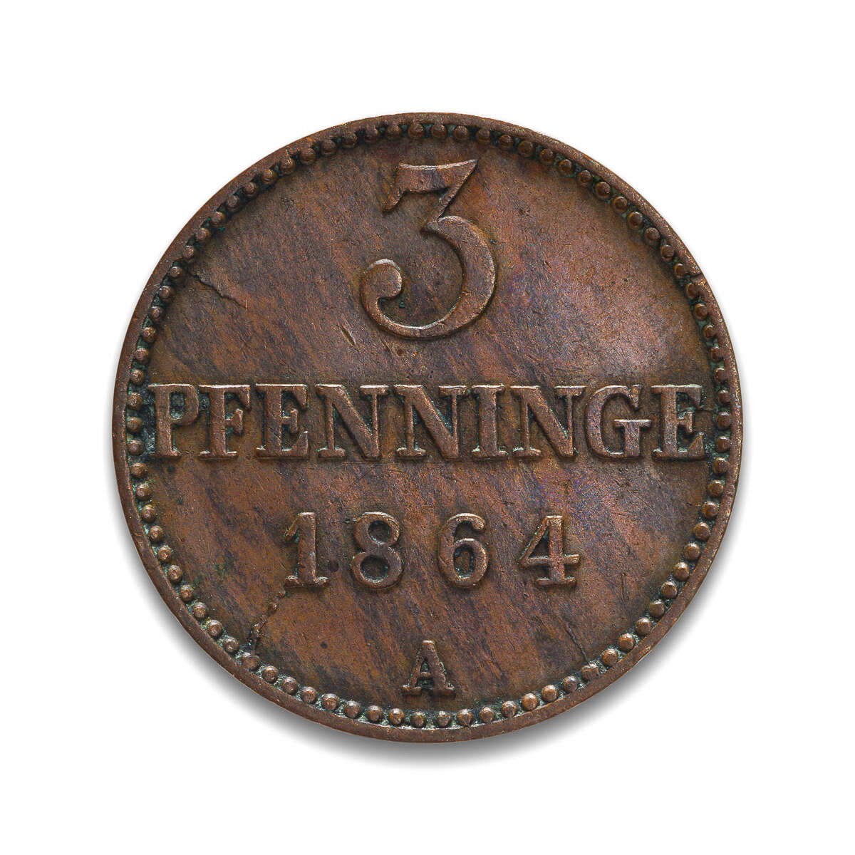 Germany 3 Pfenning 1864A MS-60