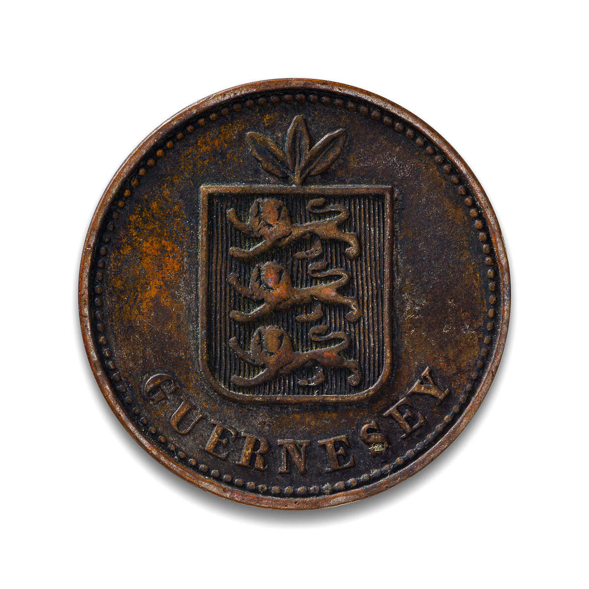 Guernsey 2 Doubles 1868 VF-20