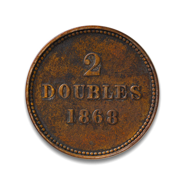 Guernsey 2 Doubles 1868 VF-20