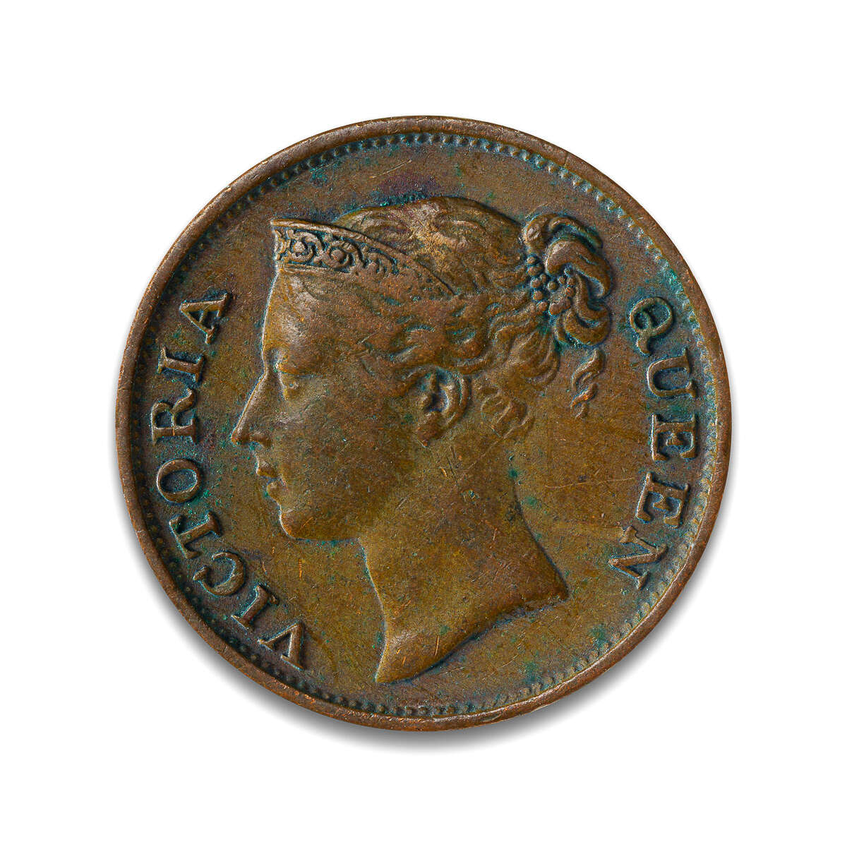 Straits Settlements 1/2 Cent 1845 Victoria EF-40