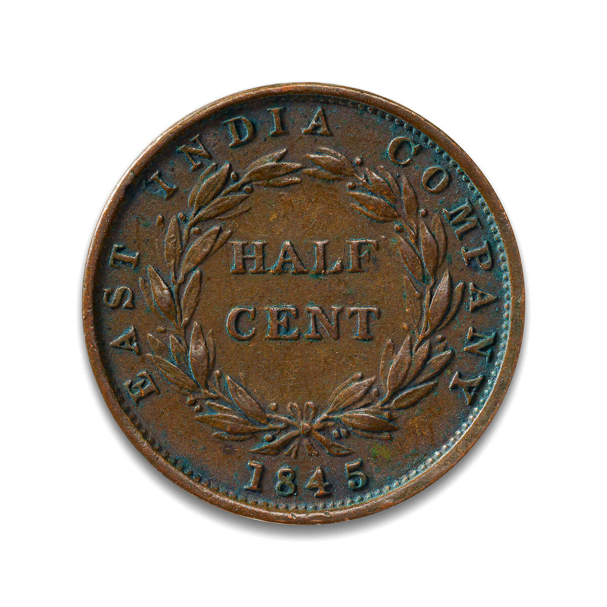 Straits Settlements 1/2 Cent 1845 Victoria EF-40