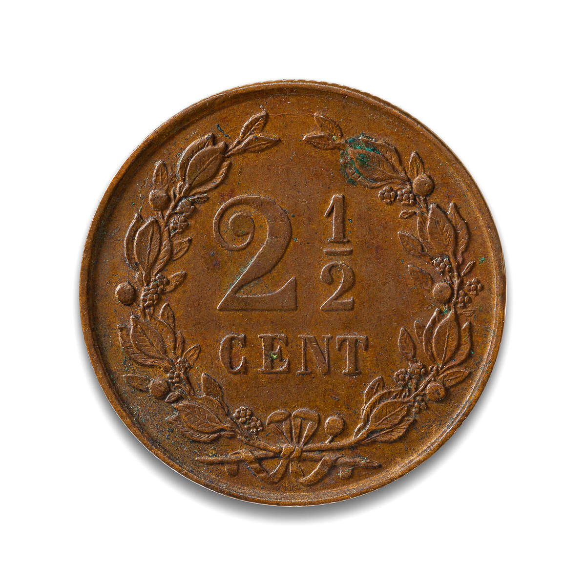 Netherlands 2 1/2 Cents 1881 William III EF-45