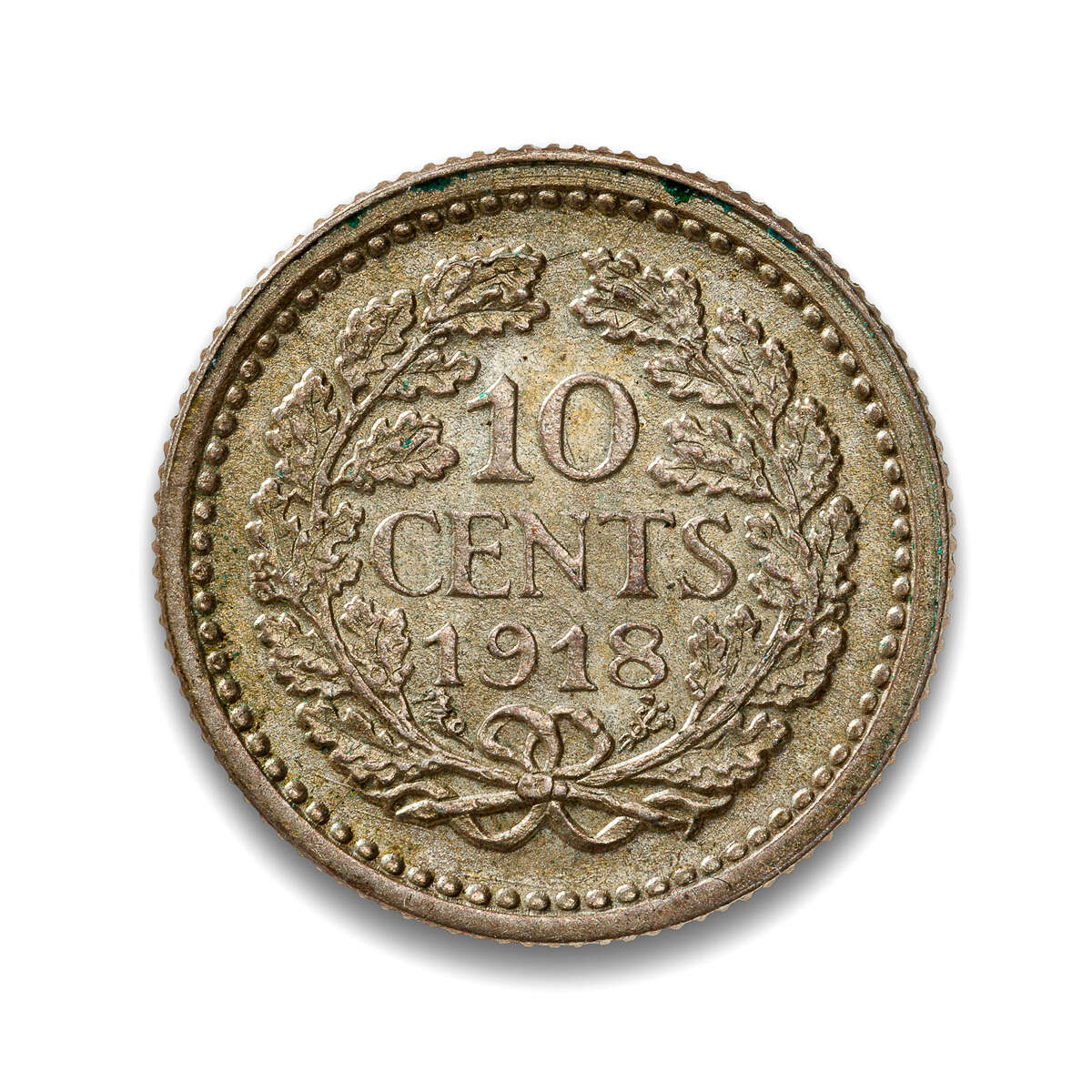 Netherlands 10 Cents 1918 Wilhelmina I MS-60