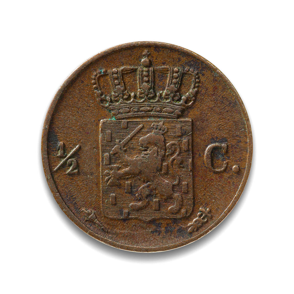 Netherlands 1/2 Cent 1823 VF-20