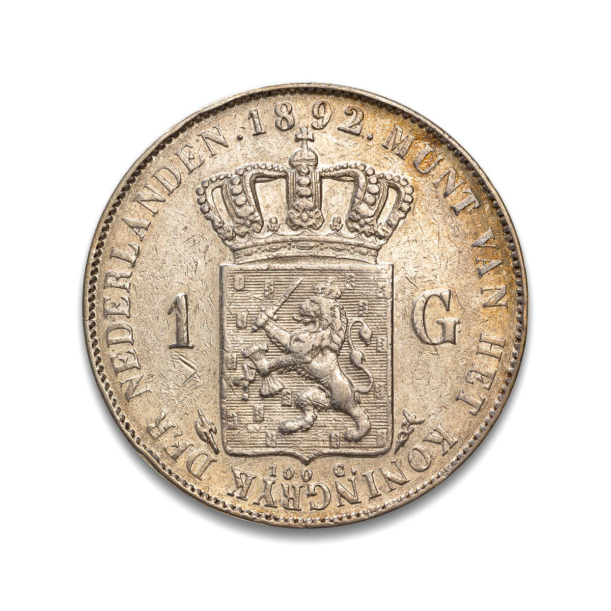 Netherlands 1 Gulden 1892 EF-40