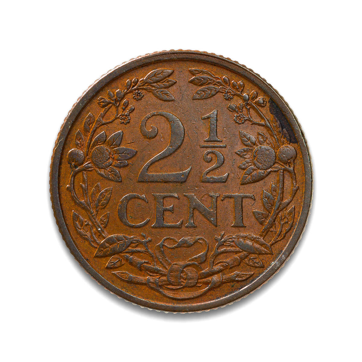 Netherlands 2 1/2 Cents 1912 Wilhelmina I EF-45