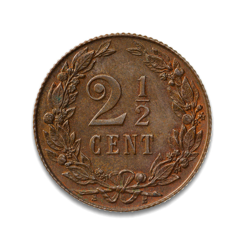 Netherlands 2 1/2 Cents 1906 Wilhelmina I MS-60