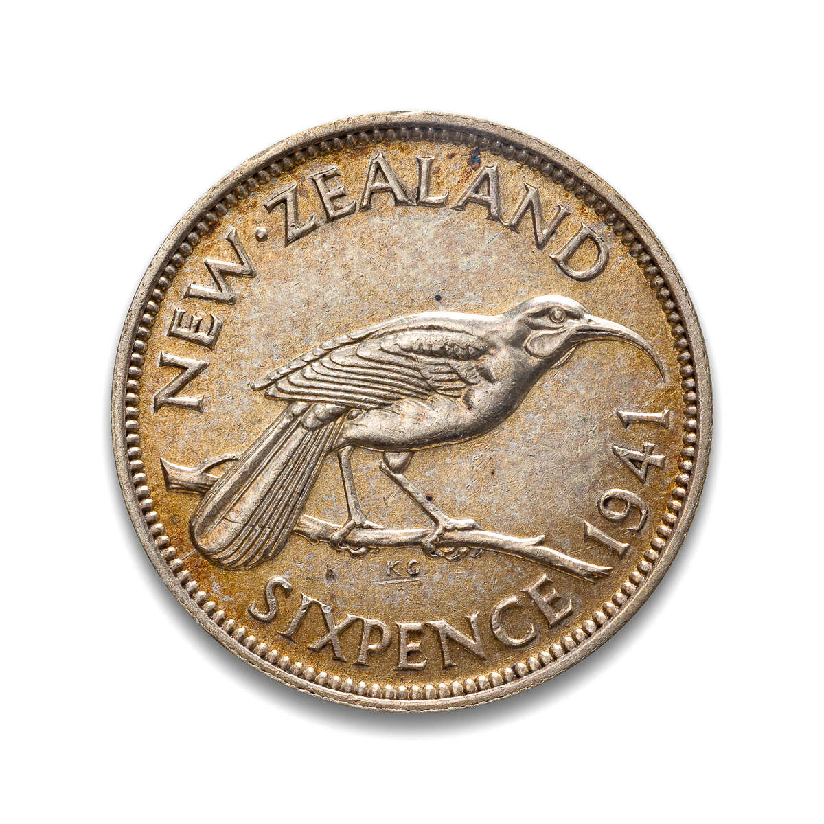 New Zealand Sixpence 1941 George VI EF-40