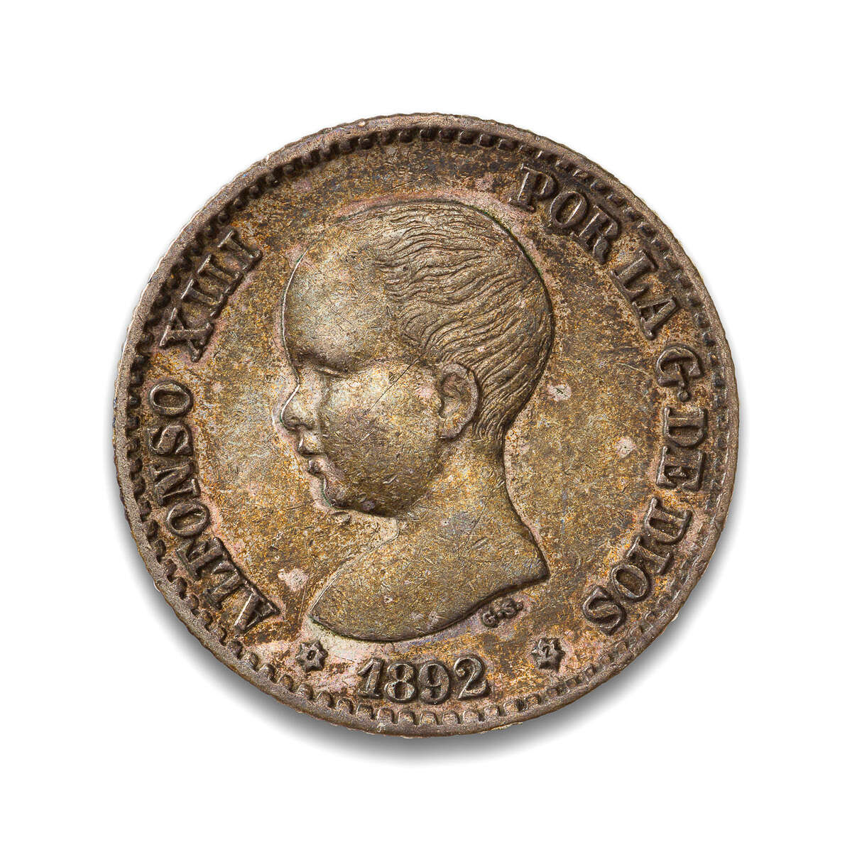 Spain 50 Centimos 1892 Madrid EF-40