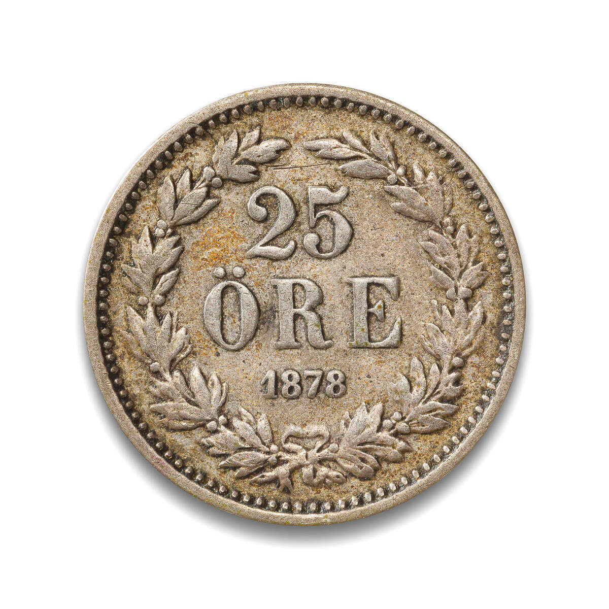 Sweden 25 Ore 1878 Oscar II VF-20