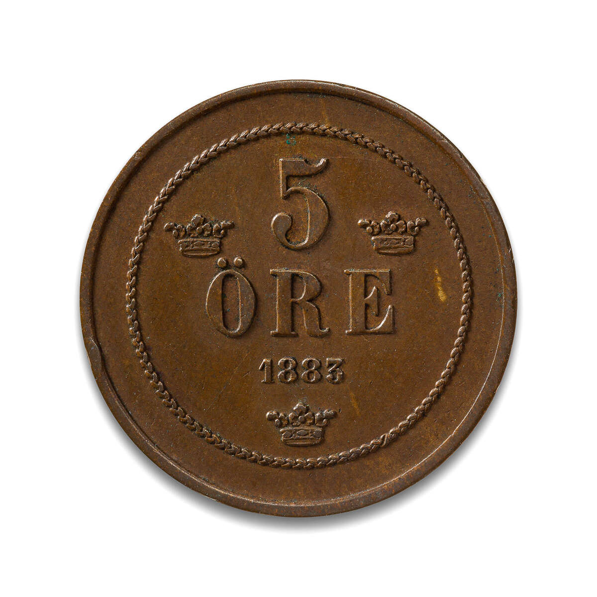 Sweden 5 Ore 1883 Oscar II EF-40