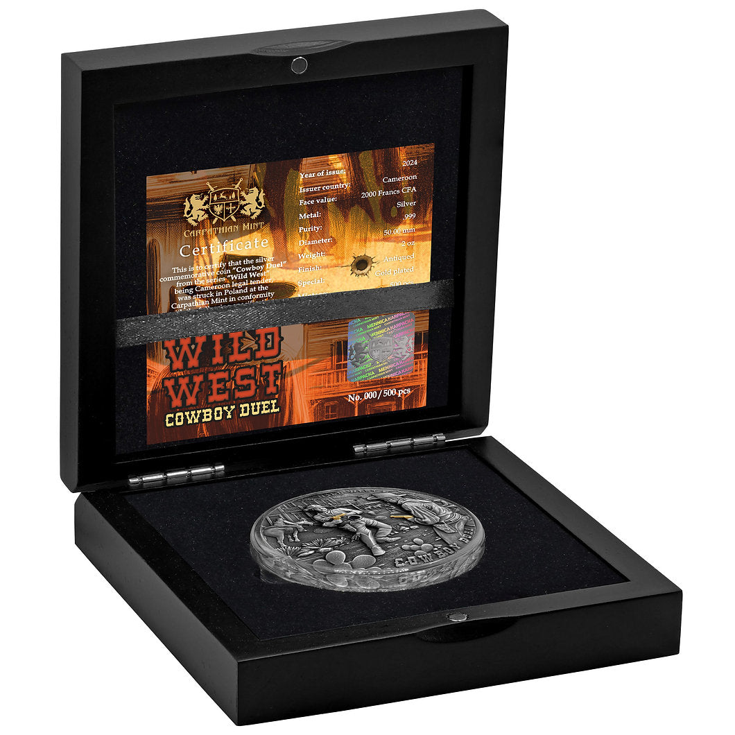 2024 2000 Francs Cowboy Duel - Pure Silver Coin