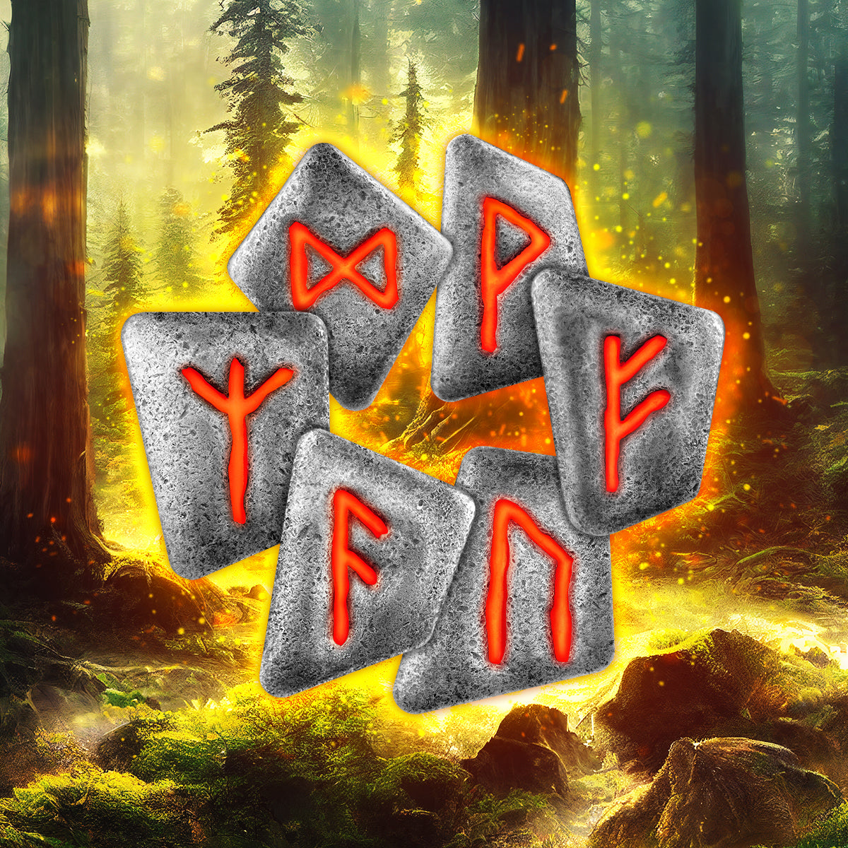 Runes - 1 oz Pure Silver Cast 6-Rune Set
