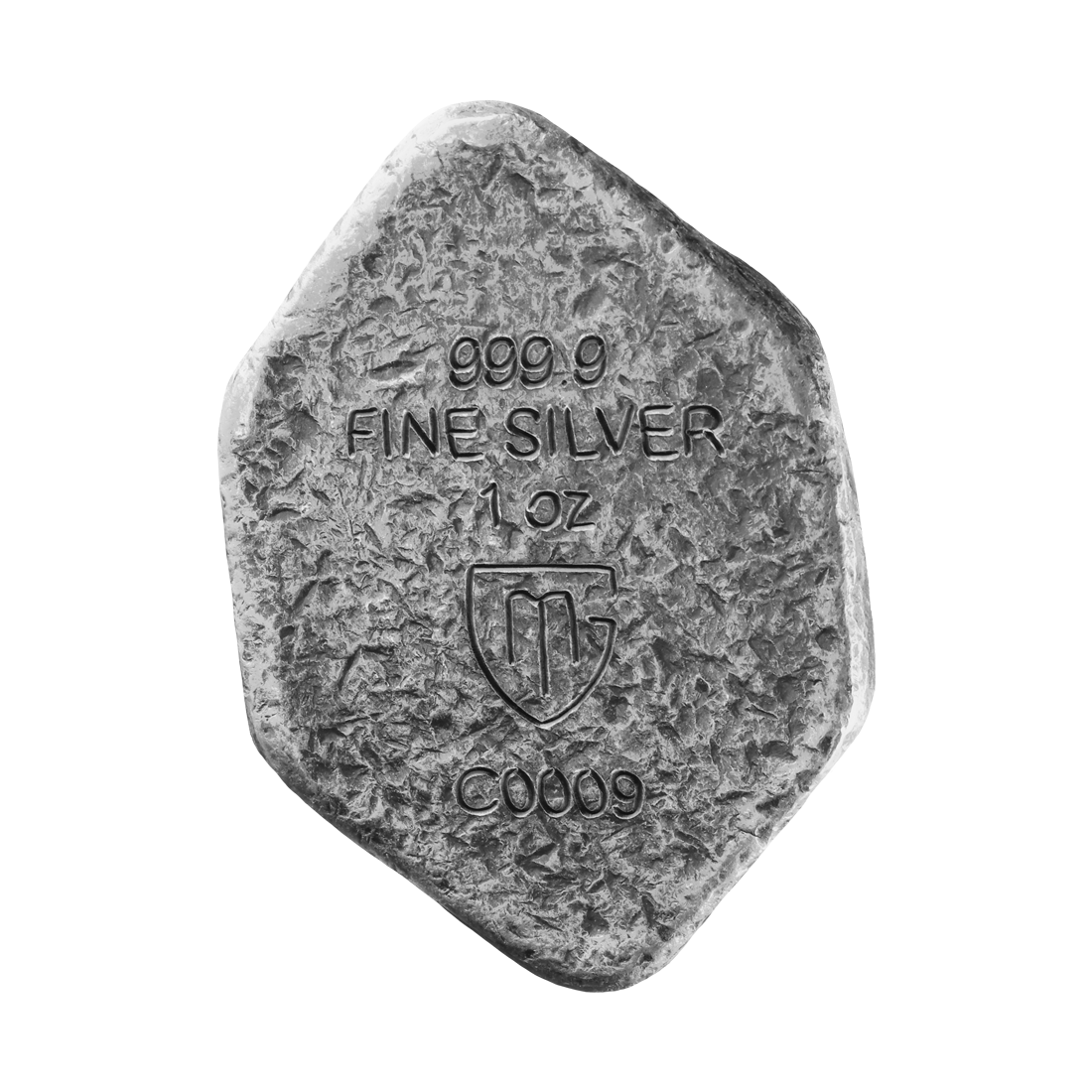 Mannaz – 1 oz Pure Silver Cast Rune with UV light