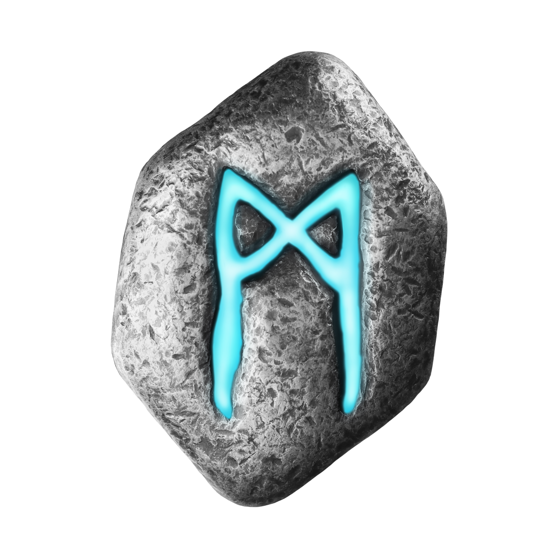 Mannaz – 1 oz Pure Silver Cast Rune with UV light