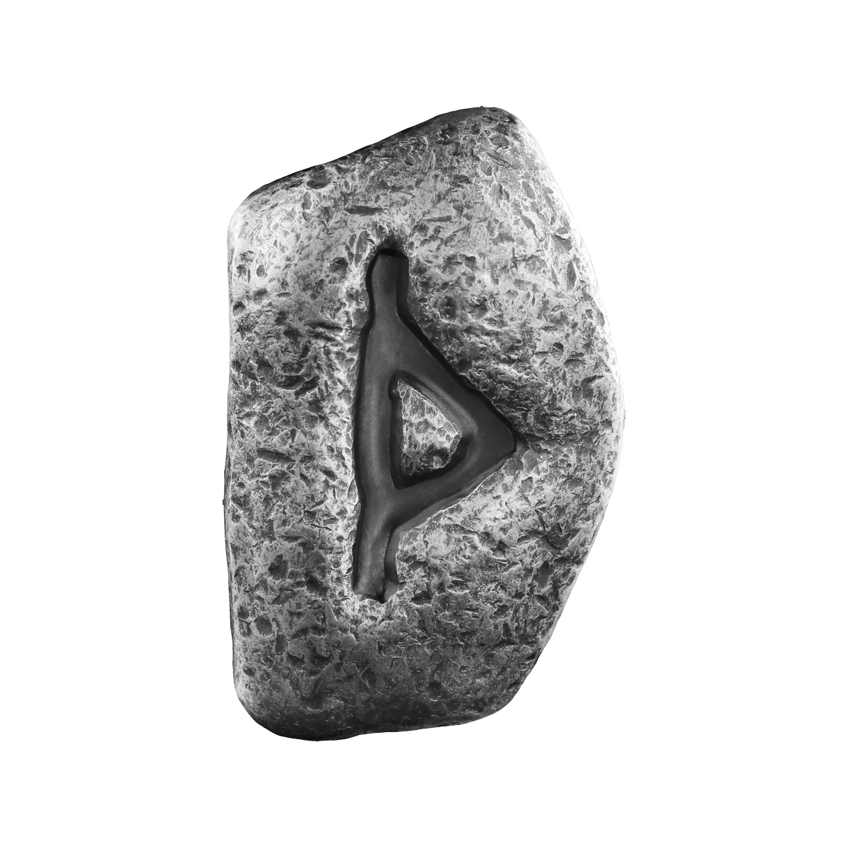 Thurisaz 1 oz Pure Silver Cast Rune with UV light