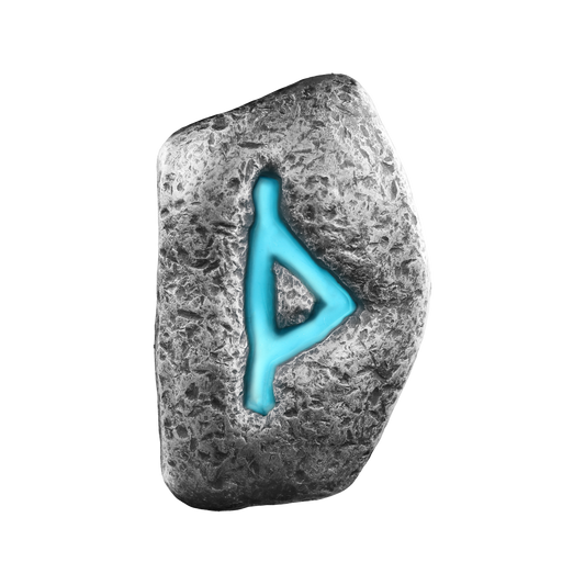 Thurisaz 1 oz Pure Silver Cast Rune with UV light