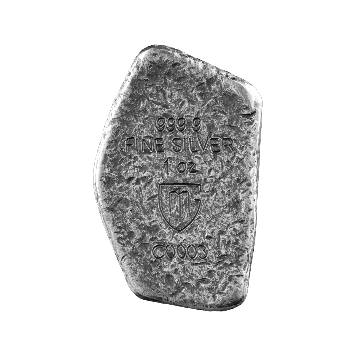 Thurisaz 1 oz Pure Silver Cast Rune with UV light