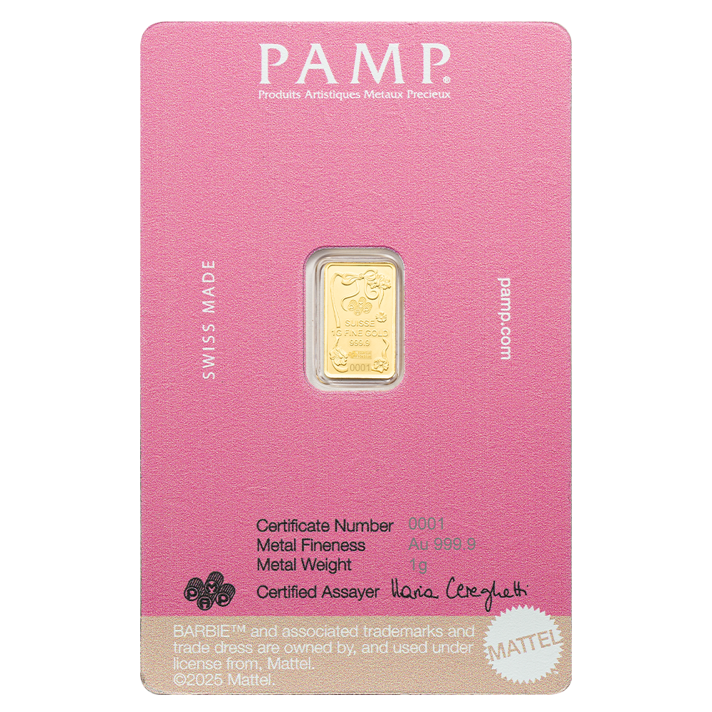 Iconic Barbie™ 1g Pure Gold Bar