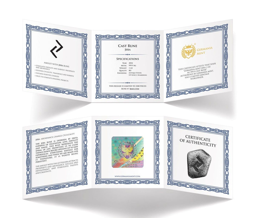 Jera – 1 oz Pure Silver Cast Rune