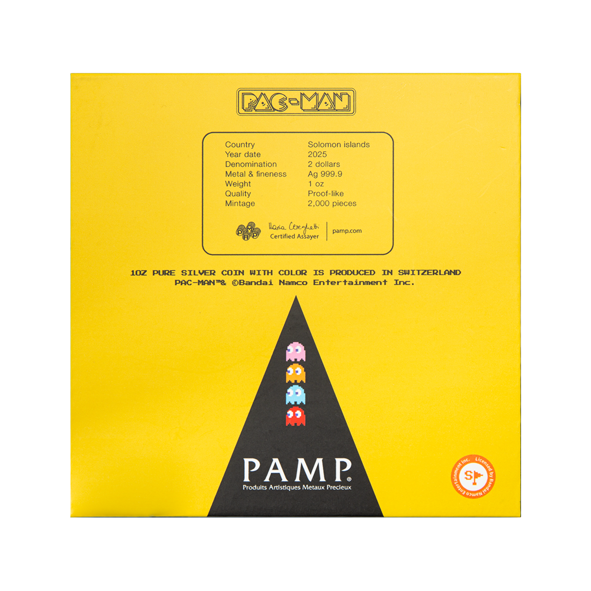 2025 $2 PAC-MAN™45th Anniversary - Pure Silver Coin