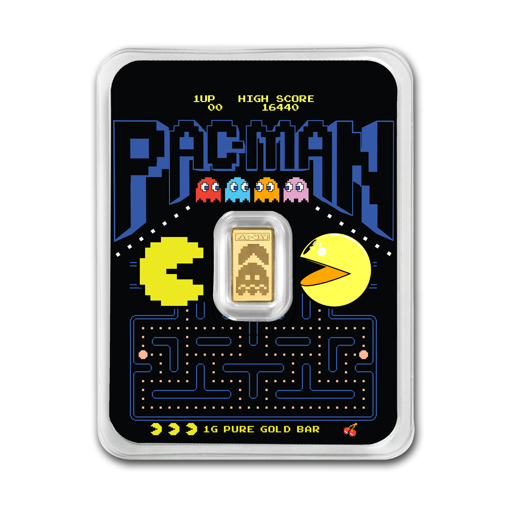 PAC-MAN™ 45th Anniversary 1g Pure Gold Bar