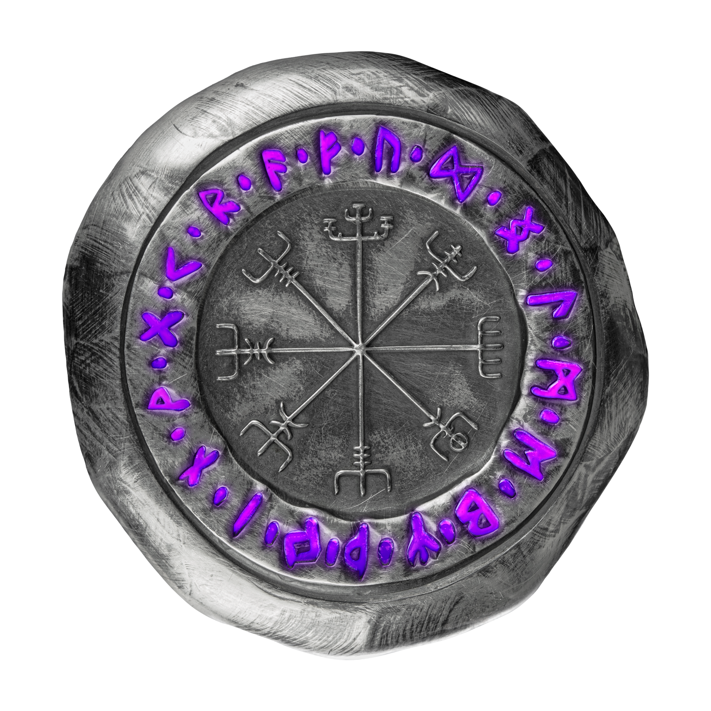 Vegvísir – 2 oz Pure Silver Stamp Bar with UV light
