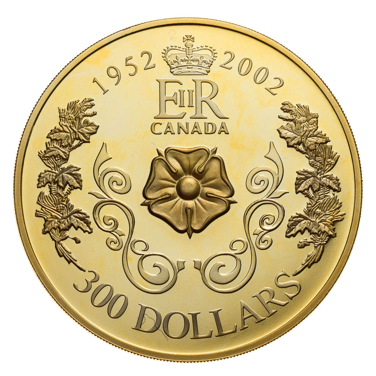 2002 $300 Triple Cameo Queen Elizabeth II - Gold & Silver Coin