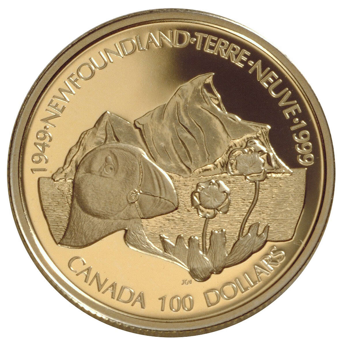 1999 $100 Newfoundland's Confederation, 50th Anniversary - 14-kt. Gold