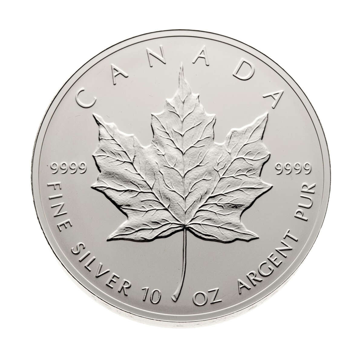 1998 $50 The Silver Maple Leaf, 10th Anniversary - 10 oz. Pure Silver