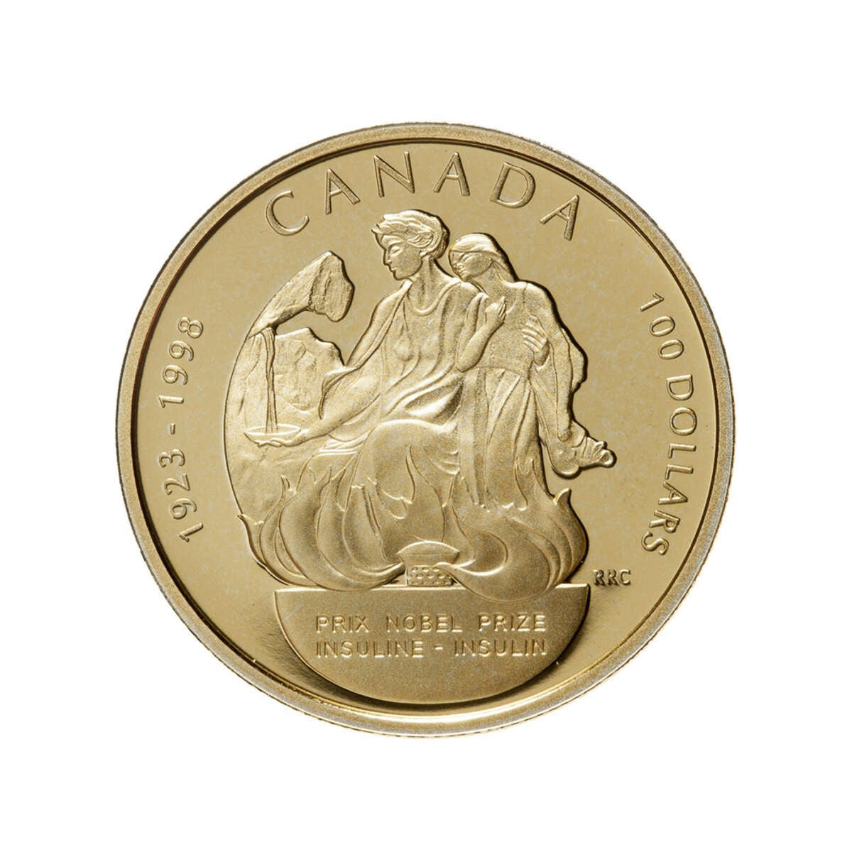 1998 $100 The Nobel Prize for the Discovery of Insulin, 75th Anniversary - 14-kt. Gold Coin Default Title