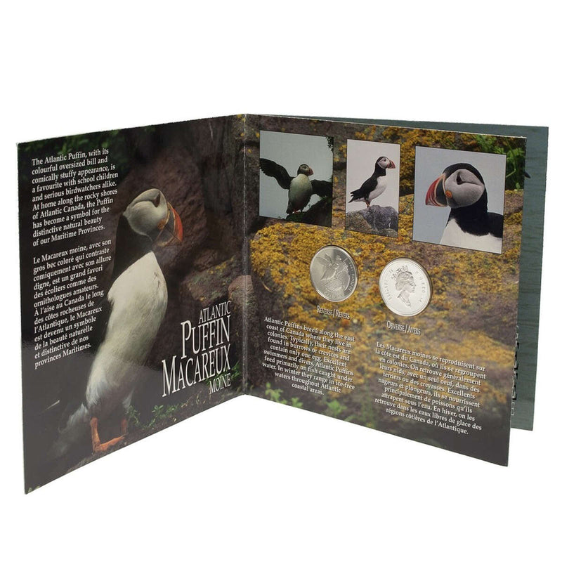 1995 50c Birds of Canada: Atlantic Puffin, Whooping Crane - Two-Coin Sterling Silver Set Default Title