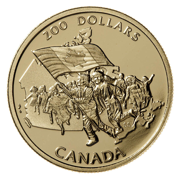 1990 $200 Canada's Flag Silver Jubilee - 22-kt. Gold Coin Default Title
