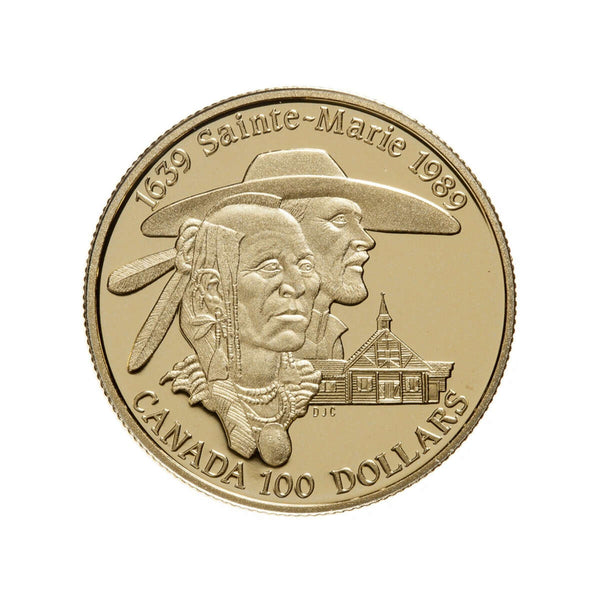 美特別価格✨希少✨幻AAAAAA グレートセントラルサン レムリアン ✨黄金の光 1989 $100 Sainte-Marie among the Hurons - 14kt. Gold Coin