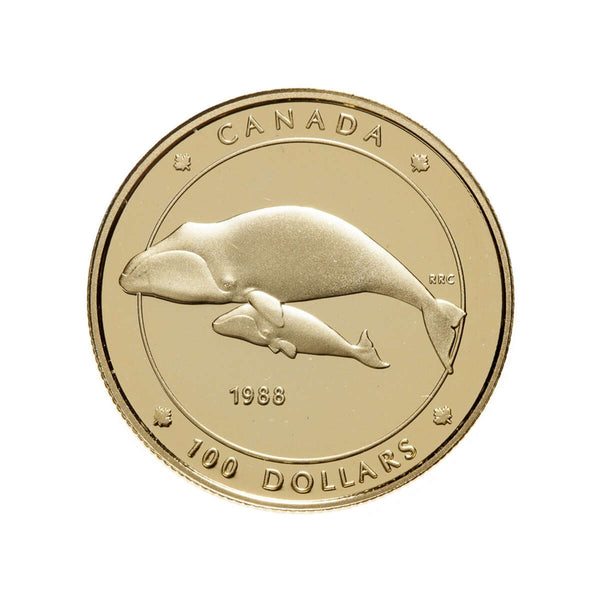 1988 $100 Bowhead Whale (Balaena Mysticetus) - 14-kt. Gold Coin Default Title