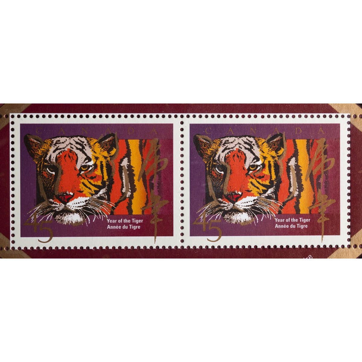 1998年 虎 記念硬貨 ギフトカード 1998 $15 Year of the Tiger - Sterling Silver Coin and Stamp Set