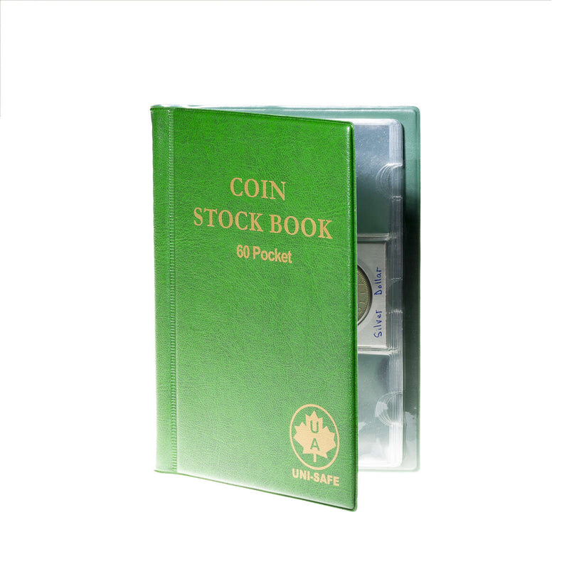 Small Coin Albums - Green Cover - 60 Pockets - CS0106GR