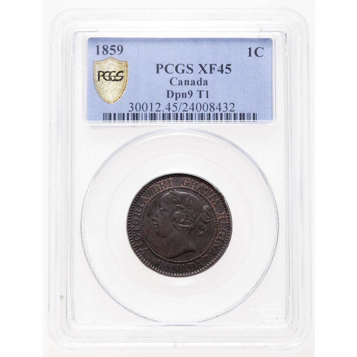 1 cent 1859 Narrow 9 DP#1  PCGS EF-45 Default Title