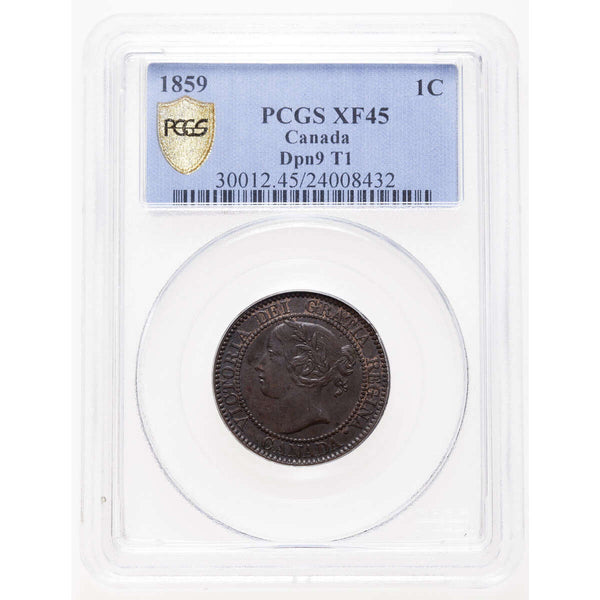 1 cent 1859 Narrow 9 DP#1  PCGS EF-45 Default Title